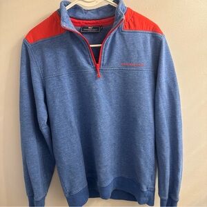 Vineyard Vines Zip-Up Blue and Red Sweater